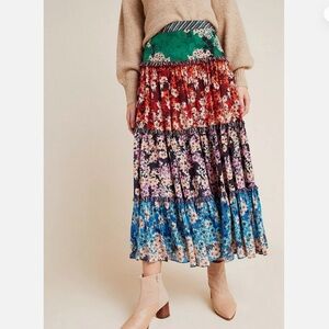 Anthropologie Bhanuni By Jyoti Anarosa Tiered Maxi Skirt Size 2 $158